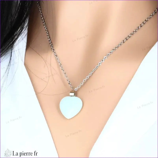 Pendentif Amazonite en Forme de Cœur - Pierre Naturelle & Lithothérapie