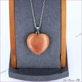 Pendentif cœur en aventurine orange, bienfaits lithothérapie