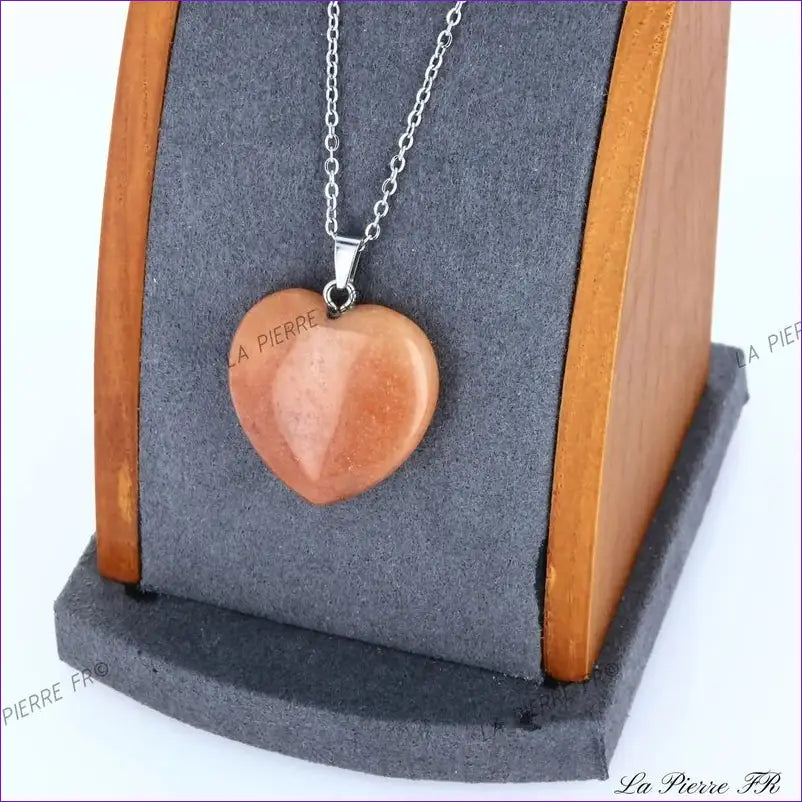 Pendentif AVENTURINE orange | Pendentif cœur pierre naturelle - La Pierre FR