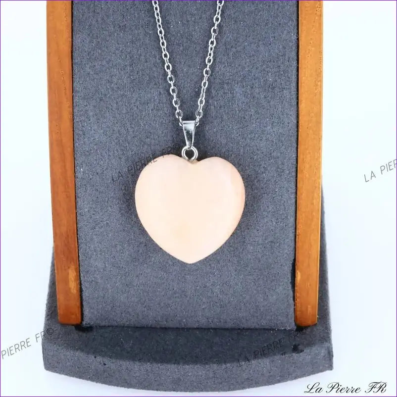 Pendentif AVENTURINE Rose | Pendentif cœur pierre naturelle - La Pierre FR