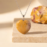 Pendentif Cœur Mokaïte de 25 mm, sur Chaîne ou Cordon