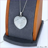 Pendentif Labradorite grise | Pendentif cœur en pierre - La Pierre FR