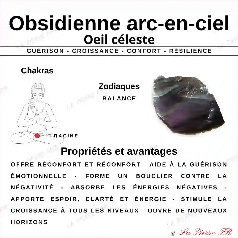 Pendentif Cœur Obsidienne Œil Céleste Naturelle (Petit Modèle) pendentif obsidienne, œil céleste