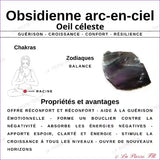 Pendentif Cœur Obsidienne Œil Céleste Naturelle (Petit Modèle) pendentif obsidienne, œil céleste