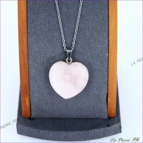 Pendentif Quartz rose cœur - La Pierre FR