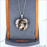 Pendentif Rhodonite | Pendentif cœur en pierre - La Pierre FR