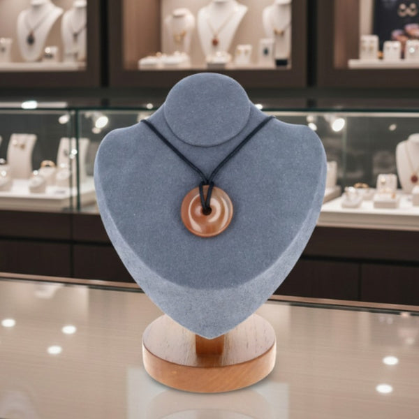 collier cornaline donut orange rouge