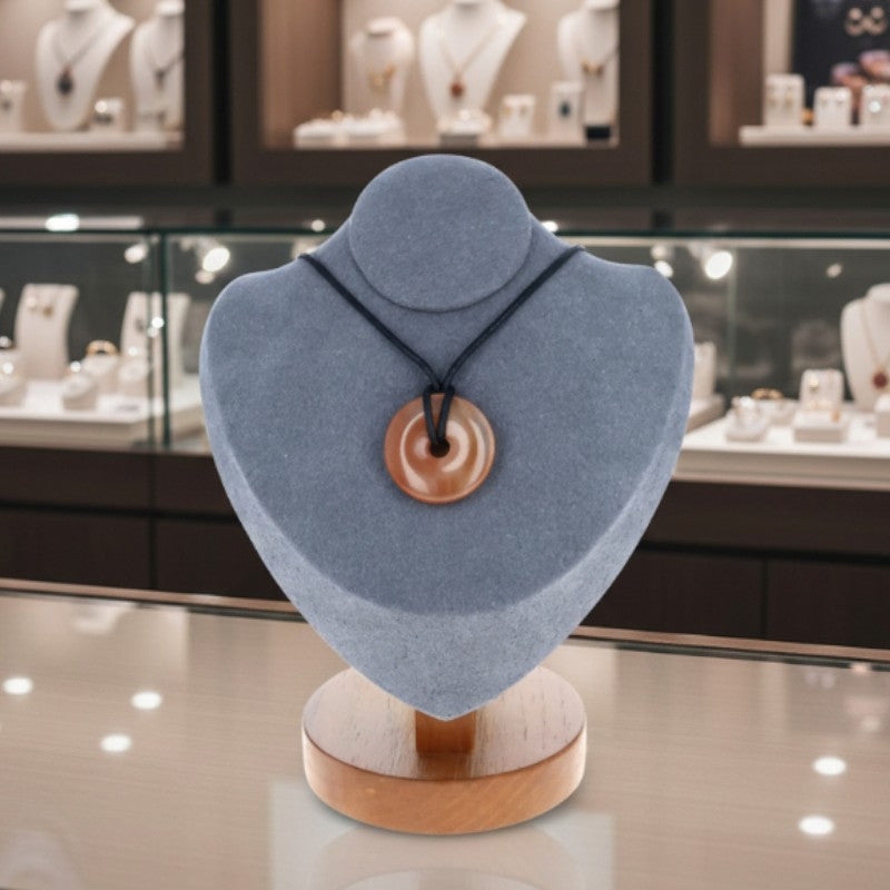 collier cornaline donut orange rouge