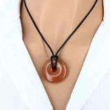 Pendentif en pierre Cornaline – forme donut 
