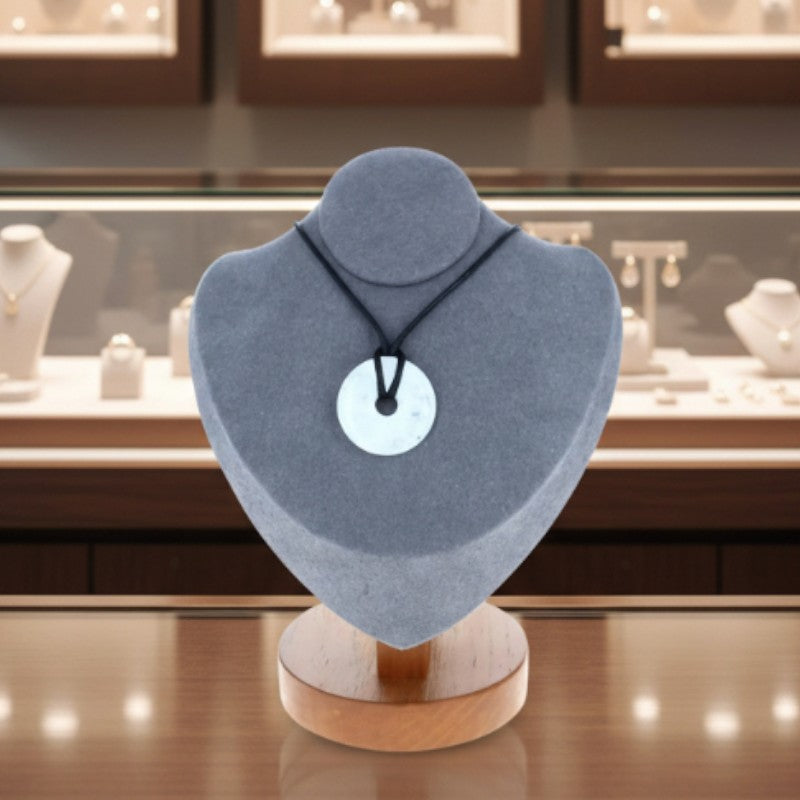 collier cristal de roche donut transparent