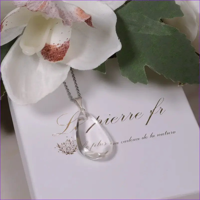 Pendentif Cristal de Roche Naturel Forme Goutte pendentif pierre