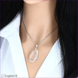Pendentif en Cristal de Roche véritable en forme de goutte