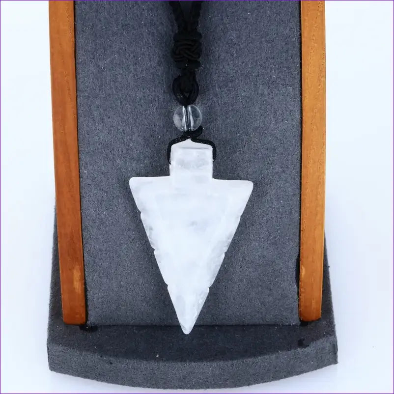 Collier-pendentif en Cristal e Roche en forme de flèche | La Pierre Fr