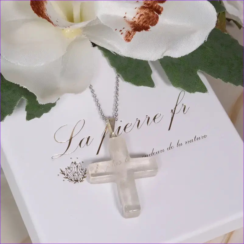 Pendentif Croix Cristal de Roche Naturel cristal roche, croix