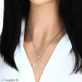 Pendentif Croix en Cristal de Roche