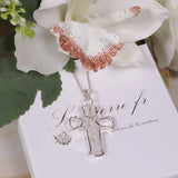 Pendentif Croix et pointe en Cristal de Roche