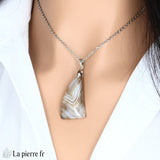 Pendentif en agate marron pour la lithothérapie
