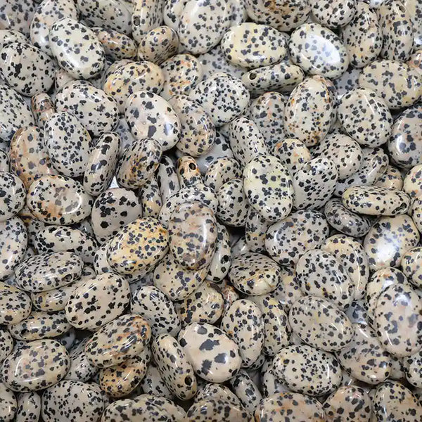 Pendentif Pierre Percée Jaspe Dalmatien " joie & légèreté d’esprit "