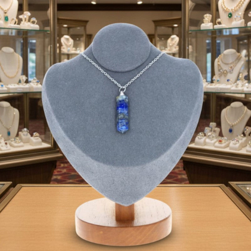 Pendentif pointe en Lapis-Lazuli naturel – pierre bleue authentique