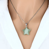 Pendentif Étoile en pierre Aventurine verte