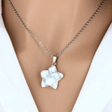 Pendentif Étoile en pierre howlite Blanche