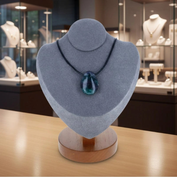 collier fluorine multicolore violette verte