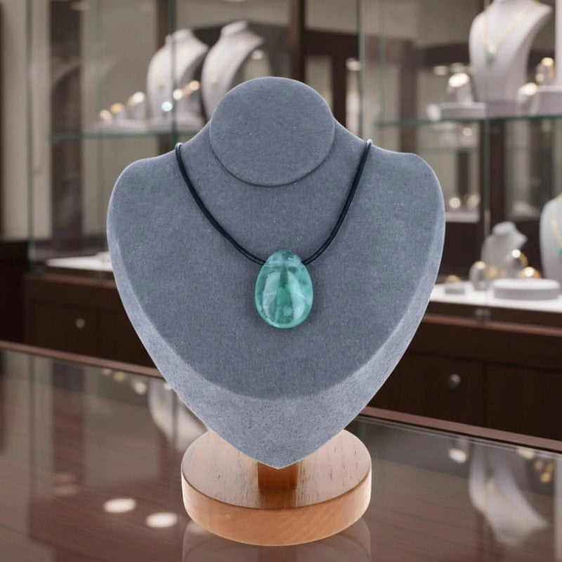 collier fluorine verte translucide