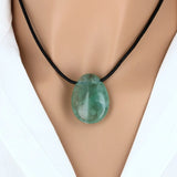 Pendentif goutte en pierre Fluorine Verte 