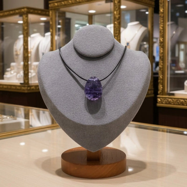 collier fluorine mauve translucide