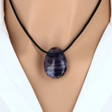 Pendentif goutte en pierre Fluorine Violette 