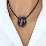 Pendentif goutte en pierre Améthyste 