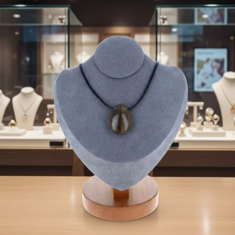 collier fluorine jaune goutte dorée translucide