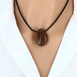 Pendentif goutte en pierre Fluorine Jaune 