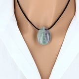 Pendentif goutte en pierre Fluorine Multi Claire 