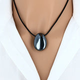 Pendentif goutte en pierre Hématite 