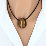 Pendentif goutte en pierre Œil de Tigre 