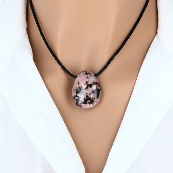 pendentif goutte rhodonite pierre naturelle madagascar lithothérapie