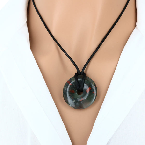 pendentif pierre heliotrope donut naturelle lithothérapie