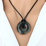 Pendentif en pierre Héliotrope – forme donut 