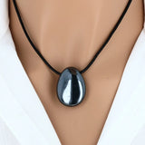 Pendentif goutte en pierre Hématite 
