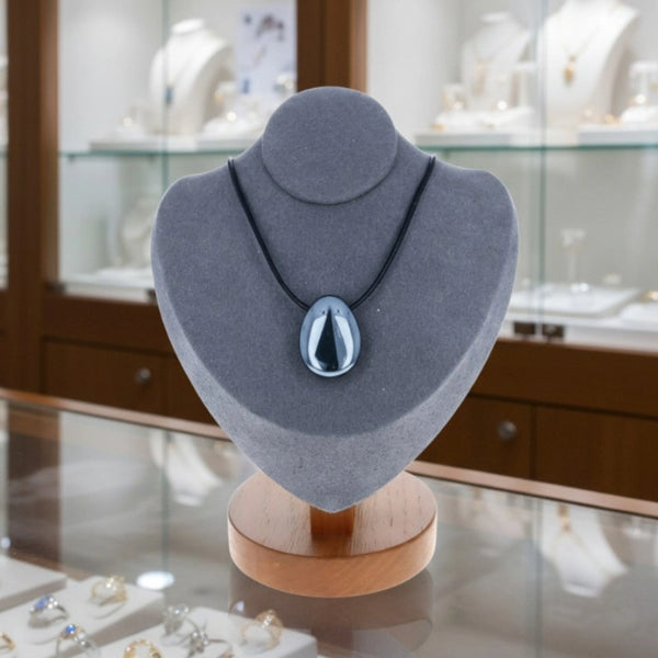 collier hématite gris métallique