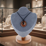 Pendentif en pierre Jaspe Bréchia – forme donut 