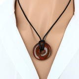 Pendentif en pierre Jaspe Bréchia – forme donut 