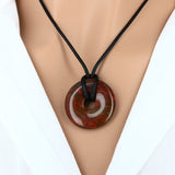 Pendentif en pierre Jaspe Bréchia – forme donut 