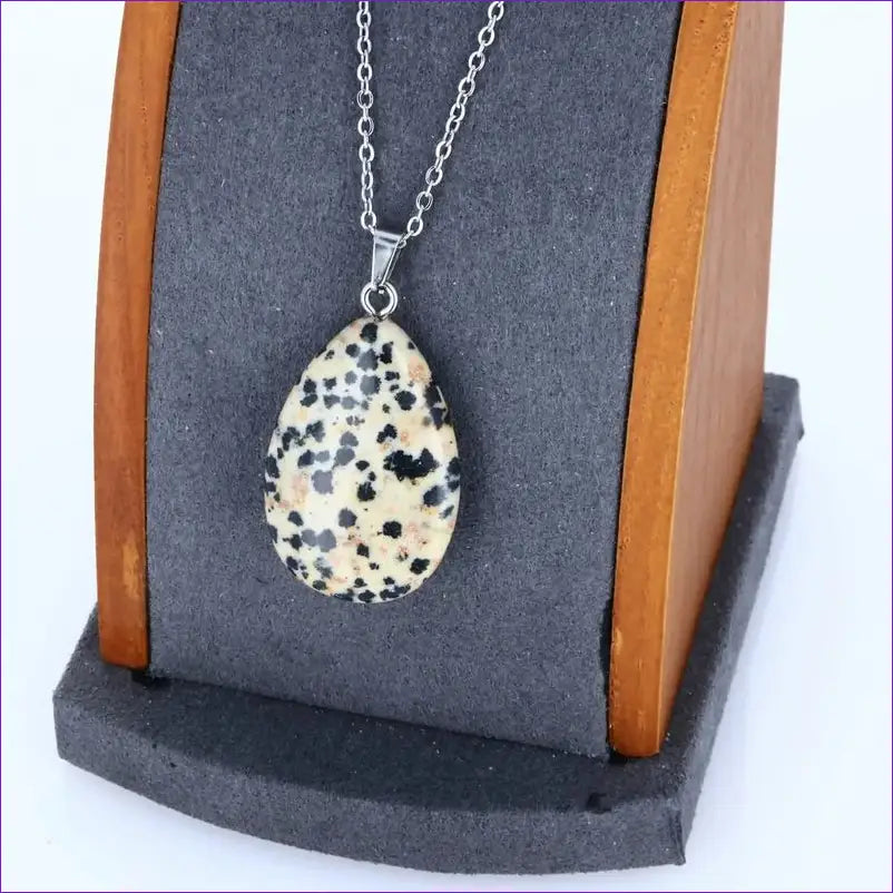Pendentif Jaspe Dalmatien | Pendentif pierre naturelle - La Pierre FR