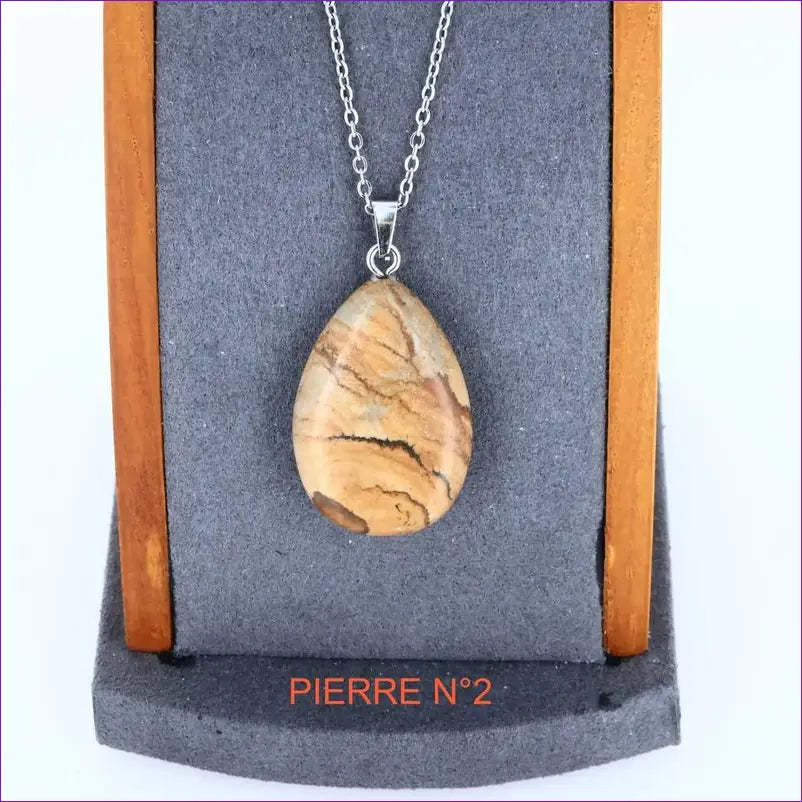 Pendentif Jaspe Paysage | Pendentif pierre naturelle - La Pierre FR