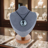 Pendentif en pierre Labradorite grise – forme donut 