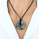 Pendentif en pierre Labradorite grise – forme donut 