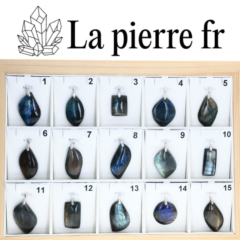 Pendentif Labradorite Naturelle de Madagascar Argent 925 pendentif labradorite