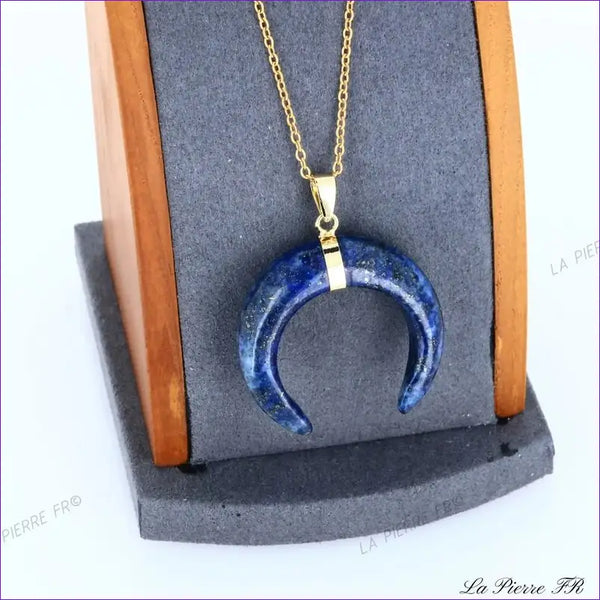 Pendentif Lapis lazuli croissant de lune - La Pierre FR